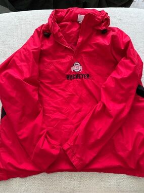Ohio state Red Pullover Windbreaker Jacket